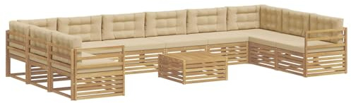 vidaXL Sofagarnituren Massivholz Akazie, Garten, modernes Outdoor-Sofa, gemütliche Lounge-Möbel für die Terrasse, langlebige Sitzgruppe
