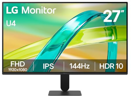 LG Monitor 27U411B-B 27 inch FHD 144Hz IPS Desktop display | sRGB 99%, HDR10, 1ms MBR 5ms GtG, AMD FreeSync, Tilt adjustment, HDMI, D-Sub, Black