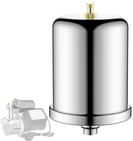 Vaso de Expansion de 2 Litros, Acero Inoxidable 304, Tanque de Presión, para Todo Tipo de Bombas de Refuerzo Autocebantes Totalmente Automáticas