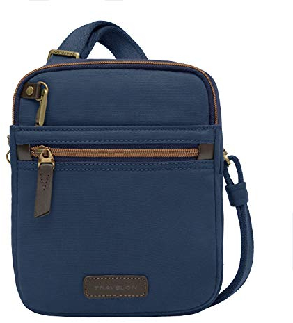Travelon Reise-Tragetasche mit Diebstahlschutz, klein, navy (Blau) - 33306-350