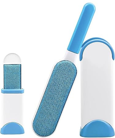 Brosse Poils Animaux, Anti-poils Brosse pour Animal Domestique, Enlever les Poils de Nettoyage Chat Chien Cheveux, Magique R¨¦utilisable pour Vetement Brosse Ramasse Attrape les Poils par Bertoo(Bleu)