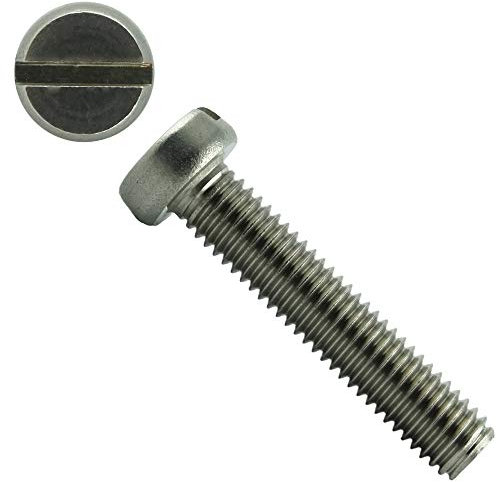 Eisenwaren2000 | Zylinderschrauben mit Schlitz M6 x 50 mm (10 Stück) - Schlitzschrauben DIN 84 - ISO 1207 Zylinderkopf Schrauben - Gewindeschrauben - Edelstahl A2 V2A - rostfrei