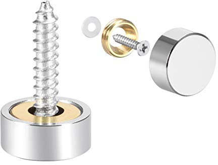 sourcing map 8Stk Spiegel Schrauben Dekorative Kappen Abdeckung Nägel Edelstahl Poliert 12 mm