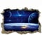 BYFRI 3D Gebrochene Wand Raum Planeten Universum-Wand-Aufkleber, Jungen-mädchen-Schlafzimmer Kinderzimmer Cool Art Tapete Wohnzimmer-Dekoration