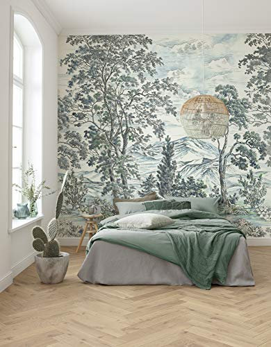 Komar Vlies Fototapete Highland Trees - Wohnzimmer, Schlafzimmer, Fernost, Asien, Bäume, Größe: 250 x 280 cm (Breite x Höhe) - 5 Bahnen - Bahnbreite 50 cm