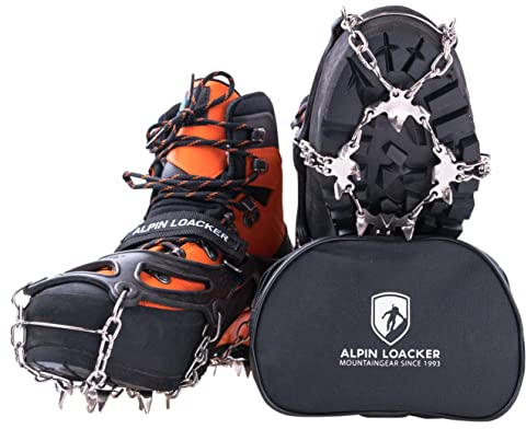 ALPIN LOACKER Grödel für Schneeschuhe I Leichte Steigeisen für Bergschuhe I Schhukrallen und Antirutsch Spikes I Eiskrallen & Schuhspikes, Grödel M