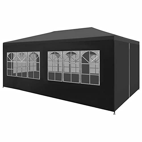 Gawany Tenda Tendone per Festa Impermeabile Bianco/Blu/Antracite/Verde 3x3/4/6/9/12 m,Tennda Gazebo per Festa Impermeabile,Gazebo con Pareti,Tendone da Estrno,Tendone da Giardino