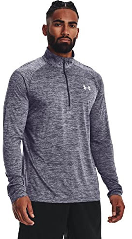 Under Armour Men's Tech 2.0 1/2 Zip Versatile Warm Up Light and Breathable Zip Up Top for Working Out, Tempered Steel, S