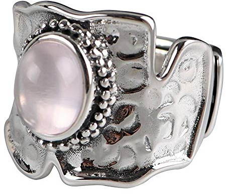 liuduo Silberringe Damen 925,Vintage Verstellbare Ringe Klobig Shiny Pink Kristall Pfingstrose Sterling Silber Ring Charmante Weihnachtsschmuck Geschenk Eheringe Für Männer Frauen Damen