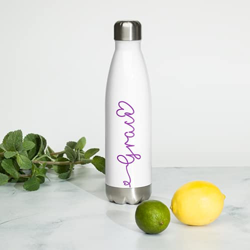 2 Personalised Custom Name Vinyl Label Sticker For 750/500ml Drink Water Bottle name label