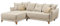Stella Trading Pamplona Ecksofa mit Schlaffunktion, Beige - Moderne Eckcouch in L-Form mit Bettkasten - 255 x 91 x 185 cm (B/H/T)