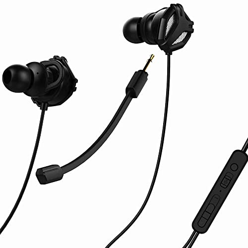 Sound Panda SPE-G9 Light Gaming Earbuds Single Driver 3.5mm with Dual Microphone | Wired Earbuds with 1.5m Cable | for PC, Mobile, Xbox, PS5, PS4, Switch | in-Ear Gaming Headset (Black)