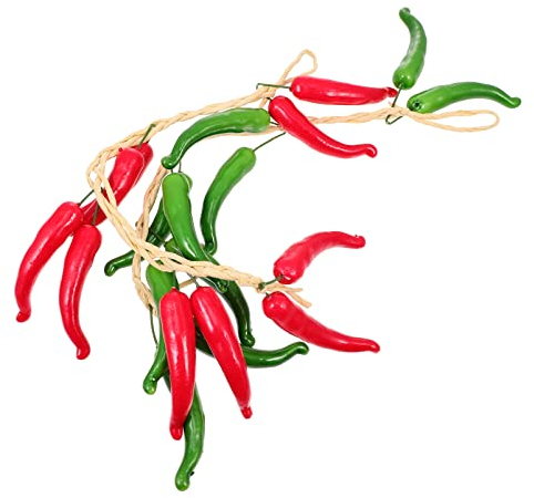 CLISPEED 2stücke Künstliche Chili Paprika Hängedekoration Realistische Fake Chili Schnüre Für Farmhouse Fotografie-Requisiten Und Kindergarten Deko
