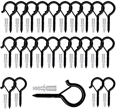 25 Stk Schraubhaken mit Sicherung Edelstahl Haken zum Schrauben Schwarz Deckenhaken Schwerlast mit Schrauben Schraubhaken mit Sicherung Hakenschrauben zum Aufhängen Pflanzenkörben Weihnachtsdekoration