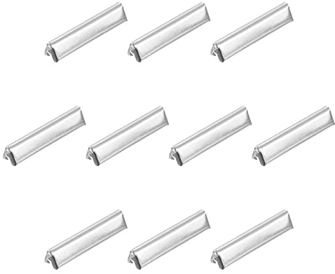 sourcing map 24 Stück Gürtelschnallen-Endspitzen Silber Farbton | 30 mm/1, 18 Zoll, Band-Crimp-Verschlüsse, Für Leder Gurtband DIY-Bastelarbeiten