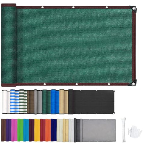 ZHHAN Balkon Sichtschutz Wind- und UV-Schutz Balkon Sichtschutz für Terrasse, Hinterhof, Terrasse, Balkon inkl. Kabelbinder 8 Tage Lieferzeit 9 Farben 48 Größen(0.6x1m,Grün)