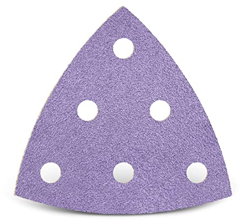 MENZER Purple HD Schleifblätter 93 mm, 6-Loch (50 Stk.) K40 | f. Deltaschleifer, Keramik-Mix, Klettbefestigung