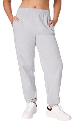 Hanes ComfortBlend Women's Standard Originals Midweight Fleece Joggers, Sweatpants with Pockets, Place Flowers, 30, Plus, Light Steel