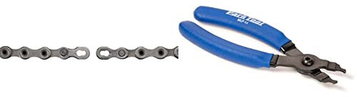 SHIMANO CN-HG601 Bicycle Chain Silver 116 Links & Park Tool MLP-1.2 Master Link Pliers Tool, Blue
