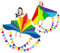 Flying Hoofer 2 Pack Regenbogen Delta Drachen Flugdrachen für Kinder und Erwachsene,Großer Strand Kinderdrachen,extrem einfach zu fliegen für Jungen und Mädchen, inklusive 300ft Drachenschnurgriff.