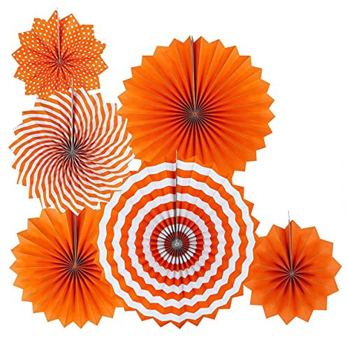 FOYTOKI Hanging Paper Fans Set Paper Fan Decors for Halloween Party Decorations