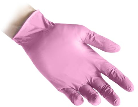 Reflexx N82, guanti in nitrile rosa, senza polvere, gr. 3,2 (XS)