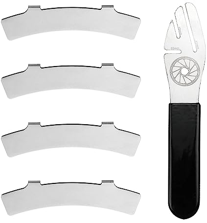 1 Stück Fahrrad Edelstahl Scheibenbremsen Werkzeug,4 Pcs Fahrrad Bremsbeläge Einstellwerkzeug Disc Brake Richtwerkzeug Scheibenbremsen-Korrekturschlüssel Mit Anti-Slip Griff Für Rennräder Fahrrad