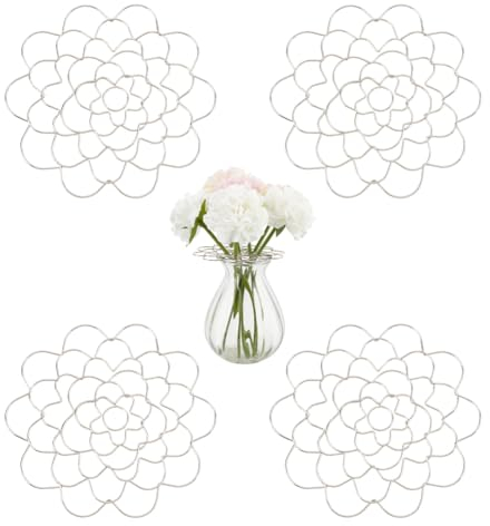 WEBEEDY 4 Stück Blumenarrangements Metall Blumenfrosch Vase Einsatzdeckel Blumenhalter Organizer Für Pflanzenfixierung Blumenschnittarrangement Kleine Vase Gartenhandwerk