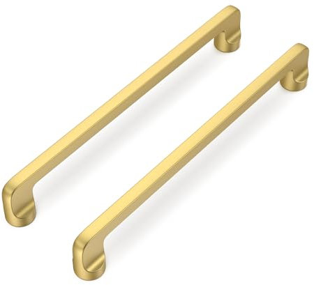 LONTAN 10 Stück Möbelgriffe Gold Küchengriffe 160mm lochabstand Griffe für Küchenschränke Schrankgriffe Vintage Schubladengriffe Gold Schrank Griff Möbel Messing