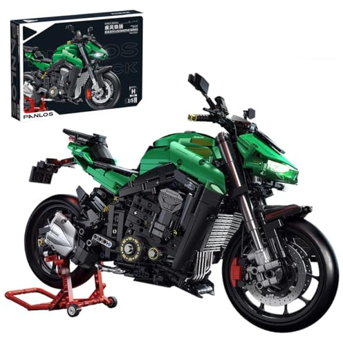 Technik Motorrad Bausteine für Z1000, 2089 Teile 1:5 Technik Supermotorrad Modell Bauset Technik Rennen Motorrad MOC Modellbausätze, Kompatibel mit großen Marken