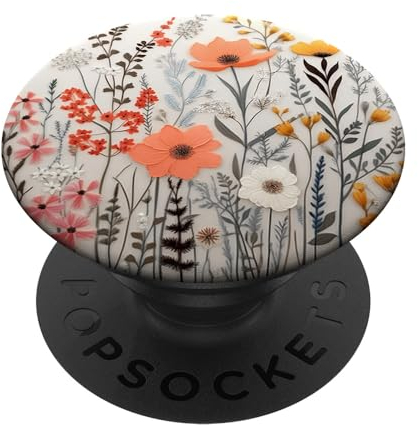 Cute Wildflowers Botanical Garden Retro Hippie Boho Chic Blumenmuster Gemischte Blumen Bouquet PopSockets Klebender PopGrip