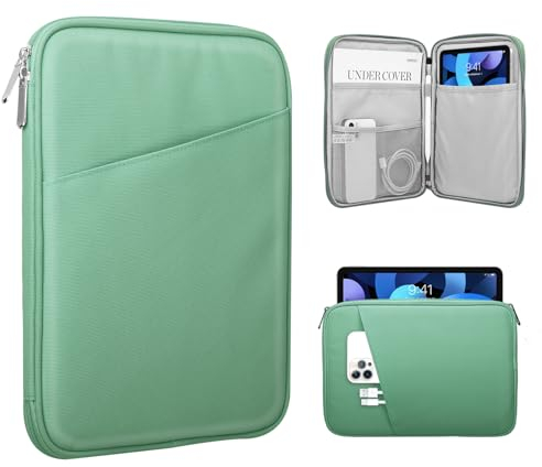TiMOVO 9-11 Tablet Sleeve for iPad 10th Gen. 10.9, iPad 9th/8th/7th Gen. 10.2, iPad Air 11/Air 5th/4th Gen. 10.9,Galaxy Tab A9+/A9 Plus 11, Protective Bag with Pocket, Bodhi Green