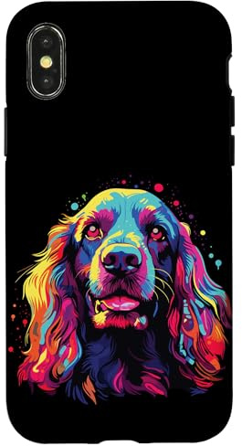 Watercolor Colorful Cocker Spaniel Dog Case for iPhone X/XS