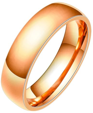 Beydodo Edelstahl Herren Damen Ring Freundschaft, Unisex Ringe 5MM Glatt Bandring Partnerringe Rosegold Ring Personalisiert Nickelfrei Größe 52 (16.6)