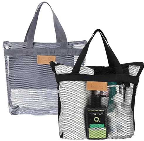 Oxford Duschtasche (2 Stück) Tragbare Duschtasche,Portable Shower Bag,Mesh Strandtasche,Reise-Organisator,Geeignet für Wohnheim, Fitnessstudio, Strand, Reisen oder Camping