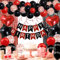 Geburtstagsdeko Rot Schwarz - Geburtstag Party Deko, Premium Happy Birthday Girlande Luftballons Vorhänge, Kindergeburtstag Jungen Mädchen, Geburtstagsdeko Männer Frauen