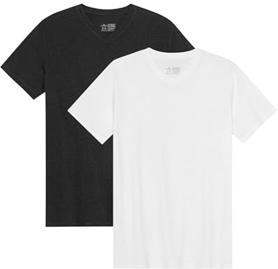 DANISH ENDURANCE Herren T-Shirt, V-Ausschnitt, 2er & 4er Pack | Kurzarm T-Shirt, Modal & Bio-Baumwolle, Weich & Atmungsaktiv mit Stretch, für Alltag & leichten Sport