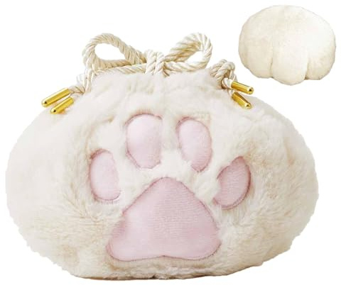 Tuxxjzm Trousse de maquillage en forme de patte de chat, trousse à cosmétiques en peluche, organisateur de produits de toilette au design unique de patte de chat, trousse pour trousse à cosmétiques