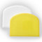 EXPECTRO Dough Scraper Dual Sided, Flexible and Food Grade Plastic Bowl Scraper for Bread, Pizza, Pastry with Measurements, Cream Smoother for Bakers (2Pcs Yellow/White)