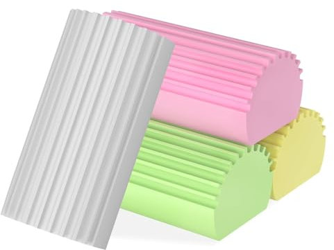 QEDBOJE 4 Pezzi Spugna per Polvere, Dump Duster, Spugna Scrub, Panno per Pulizia, Spugne per Pulizia, Spugne Umide, Spazzola per Pulizia Polvere, Spugna Antibatterica
