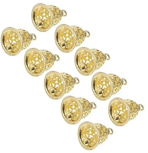 BELLIFFY 50stücke Teiliges Goldene Messing-Glocken Für Dekorationen Hollowed Glocken Für Kleidung Taschen Weihnachten Geeignet Für Bastelarbeiten Und Schmuckherstellung