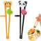 2Pairs Kids Reusable Chopstick Helper - Plastic Childrens Chopsticks for Toddlers & Beginners - Right or Left Handed
