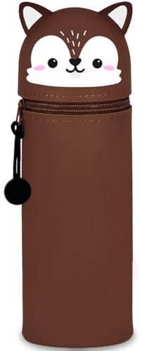 QRKPVHD Kawaii Federmäppchen, mäppchen, 2-in-1 Weiche Silikontasche, Federmäppchen, Stand Up Federmäppchen, Tier Stifthalter, Stifthalter Bleistifttasche Mädchen Junge (Elch)