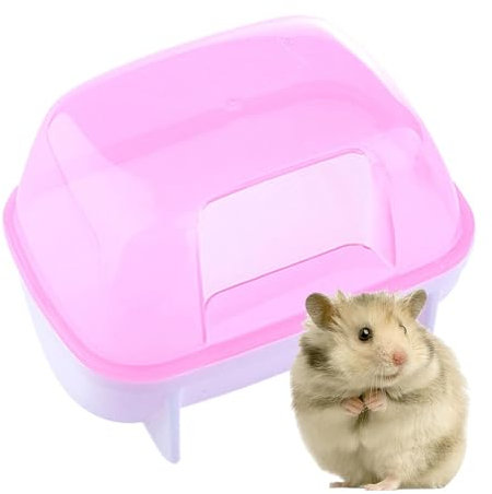 DAWCBVJQ Bain de sable pour hamsters | Maison de bain anti-poussière de chinchilla pour hamster, bac à litière amovible, baignoire stable pour hamster nain/chinchilla