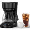 Electactic Caffettiera a goccia da 5 tazze con timer programmabile 24h, ritardare la fermentazione, piastra di mantenimento in caldo, serbatoio dell'acqua da 708,7 g, spegnimento automatico, filtro
