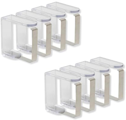 PARENCE.- Lot de 8 Pinces Nappe en Plastique et Acier Fin – Maintien Parfait pour Toutes Les Tables - 8 Pièces)