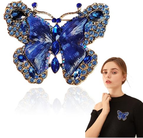 Broche de Cristal Vintage élégant et unique, Broche papillon en strass pour femmes et filles, Broche de Strass de Mode, Badge, Accessoire Cadeau de Bijoux, Bouton de Strass
