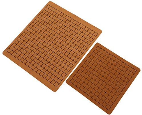 Gogogmee 2stücke Tragbares Faltbares Go-Schachbrett Aus Leder Beidseitig Linien Sowie Für Junge Mädchen Und Anfänger Stabiles Und Leichtes Brettspiel Für Unterwegs