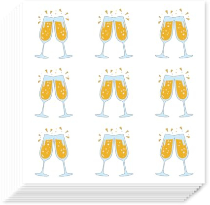 AHANDMAKER 180 Pieces Self-Adhesive Champagne Labels Stickers, 1 Inch Party Celebrate Stickers for Planner Calendar Scrapbooking Crafting Bag Seal Party Gift Decor