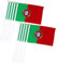 Mini Portugal Flags Handheld National Waving Bannines Fade Fade Résistant Stick Flags 10pcsmini Portugal Flag